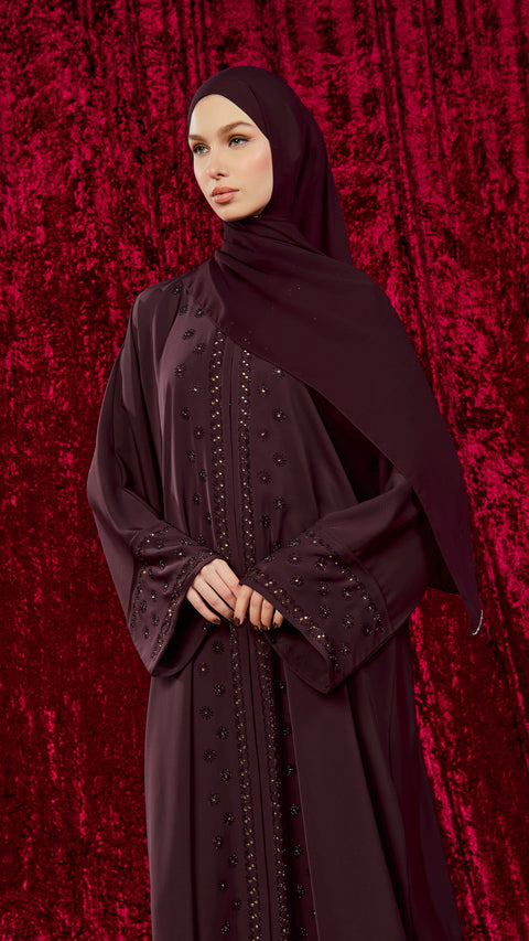Dorud Burgundy Abaya