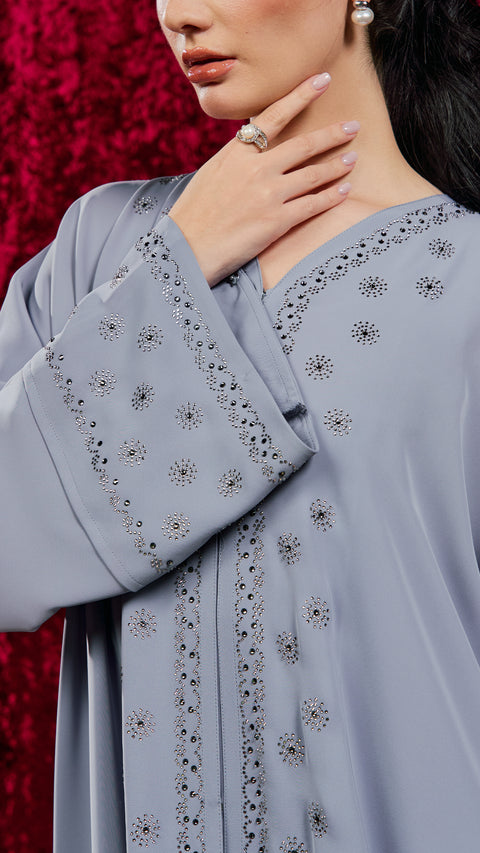 Dorud Dusty Blue Abaya
