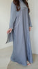 Soft Cotton Elaya Midnight Grey Abaya