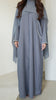 Soft Cotton Elaya Midnight Grey Abaya