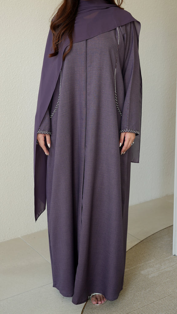 Soft Cotton Elaya Raisin Abaya