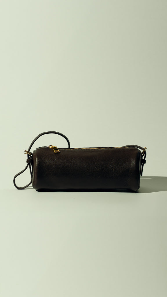 Sheepskin Leather Elmali Dark Brown Bag