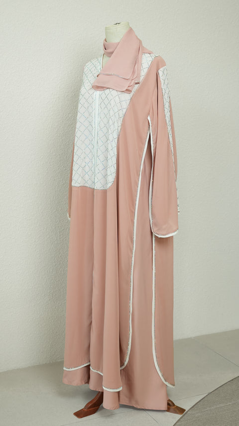 Elsa Salmon Pink Abaya by Guzel Kismet