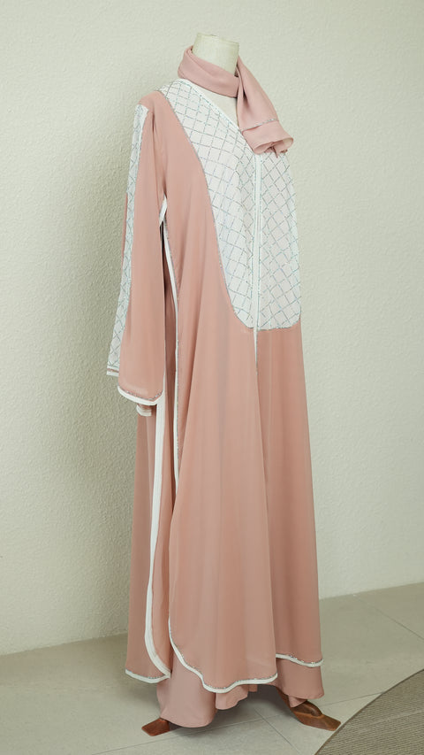 Elsa Salmon Pink Abaya by Guzel Kismet