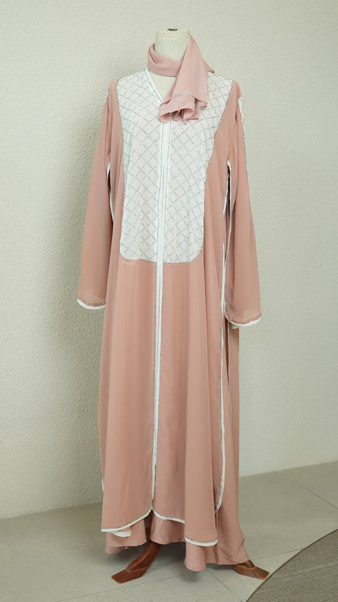 Elsa Salmon Pink Abaya by Guzel Kismet