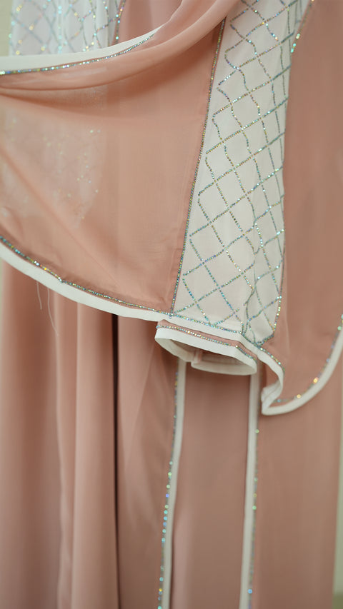 Elsa Salmon Pink Abaya by Guzel Kismet