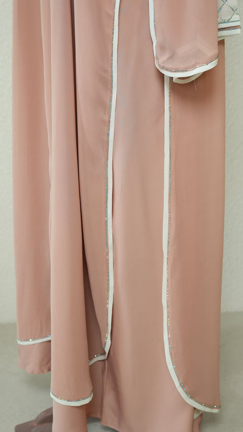 Elsa Salmon Pink Abaya by Guzel Kismet