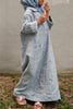 Pure Linen Emet Embroidered Kids Dress in Dusty Blue