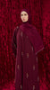 Korean Zoom Emet Burgundy Abaya
