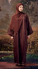 Cotton Linen Erzurum Brownis Burgundy Abaya