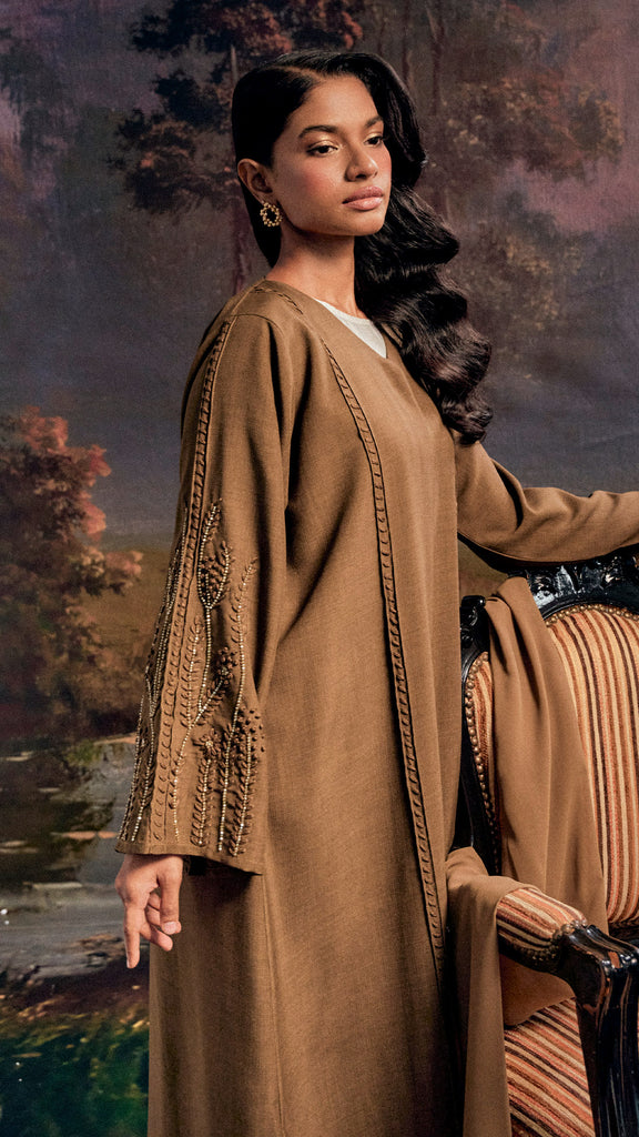 Cotton Linen Erzurum Olive Abaya