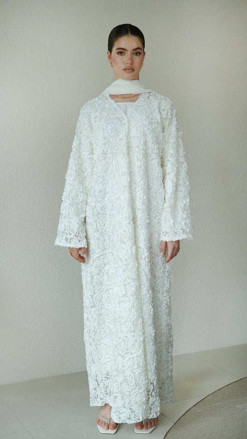 Ferghana Cloud White Abaya