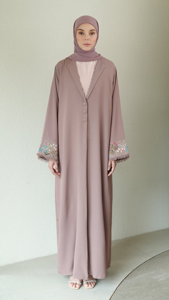 Korean Crepe Ghania Mauve Coat