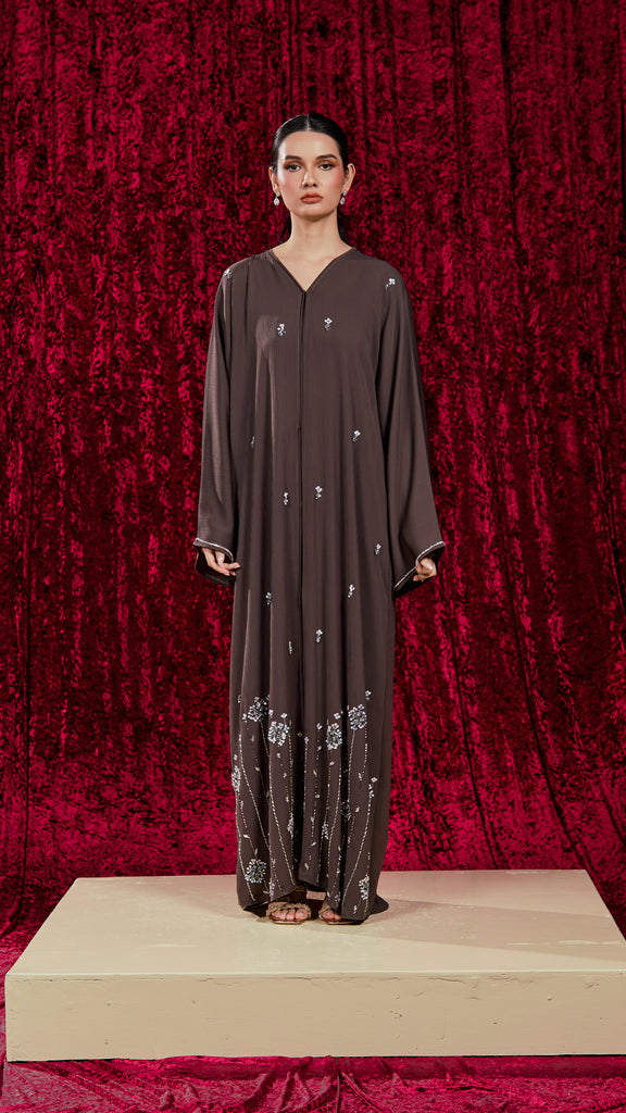 Korean Zoom Ghazni Mocha Abaya
