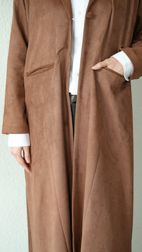 Garisa Suade Brown Coat Abaya