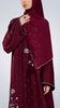 Korean Zoom Gediz Burgundy Abaya