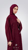 Korean Zoom Gediz Burgundy Abaya