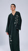 Korean Zoom Gediz Emerald Green Abaya