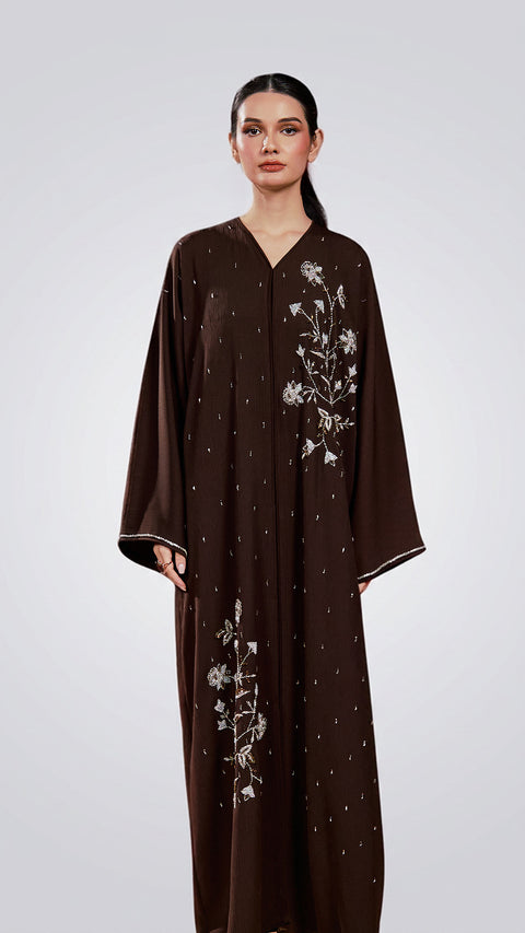 Korean Zoom Gediz Rich Brown Abaya