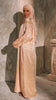 Crushed Silk Organza Giralda Champagne Abaya