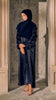 Crushed Silk Organza Giralda Midnight Blue Abaya