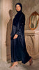 Crushed Silk Organza Giralda Midnight Blue Abaya