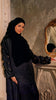 Crushed Silk Organza Giralda Obsidian Gold Abaya