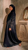 Crushed Silk Organza Giralda Obsidian Gold Abaya