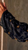 Crushed Silk Organza Giralda Obsidian Gold Abaya