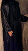 Crushed Silk Organza Giralda Obsidian Gold Abaya
