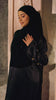 Crushed Silk Organza Giralda Obsidian Gold Abaya