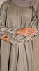 Crushed Silk Organza Giralda Sage Green Abaya