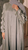 Crushed Silk Organza Giralda Sage Green Abaya
