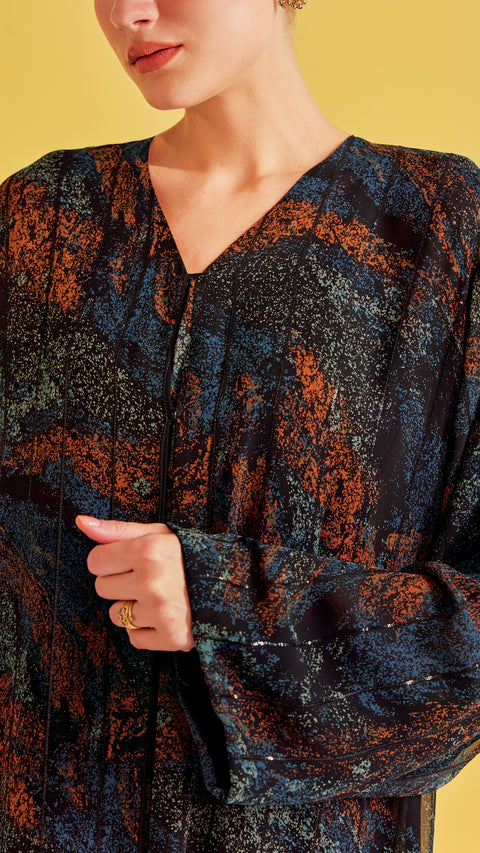 Halabia Dark Blue Abaya