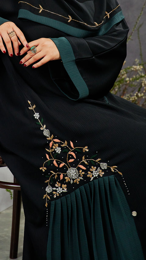 Hanan Onyx Green Abaya