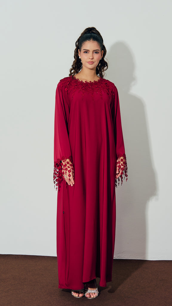 Korean Nidha Hawalli Cherry Red Dress