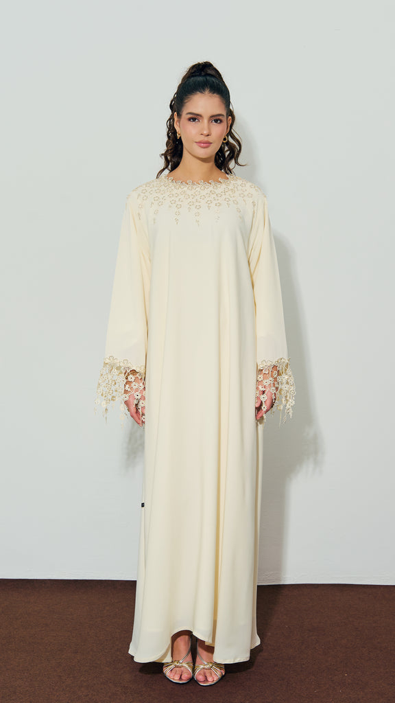 Korean Nidha Hawalli Cream Dress