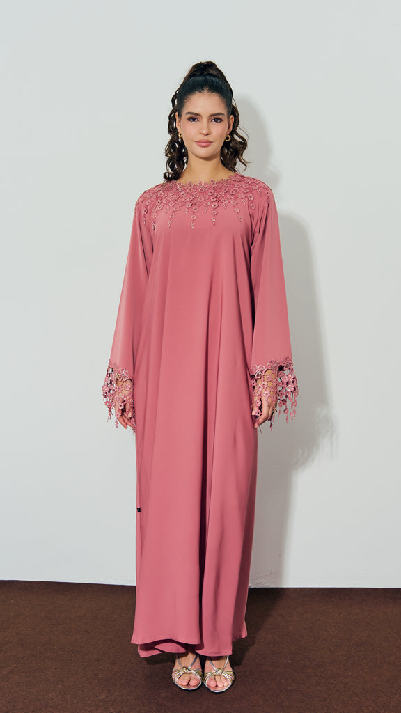 Korean Nidha Hawalli Salmon Pink Dress