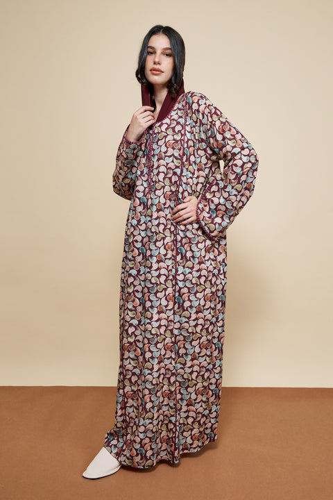Haymana Wine Burgundy Abaya