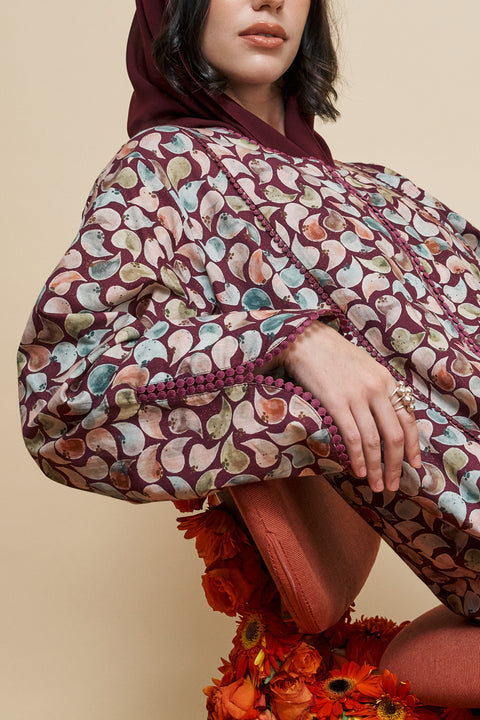 Haymana Wine Burgundy Abaya