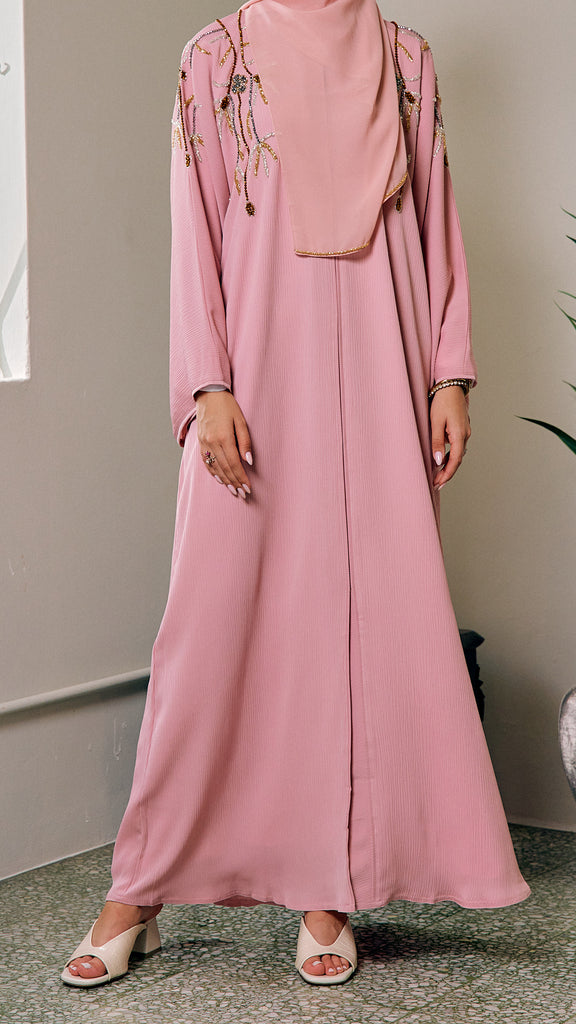 Korean Zoom Herat Pink Abaya