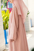 Soft Linen Blend Hillah Apricot Pink Linen Abaya