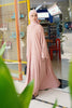 Soft Linen Blend Hillah Apricot Pink Linen Abaya