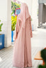 Soft Linen Blend Hillah Apricot Pink Linen Abaya