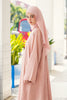 Soft Linen Blend Hillah Apricot Pink Linen Abaya