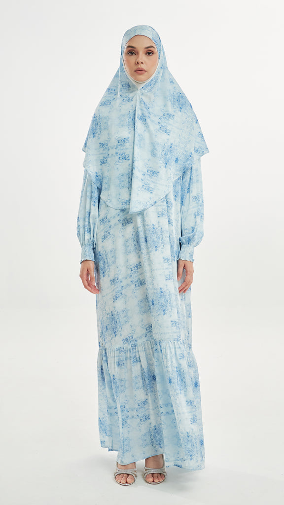 Silky Crepe Inaaya Blue Dress