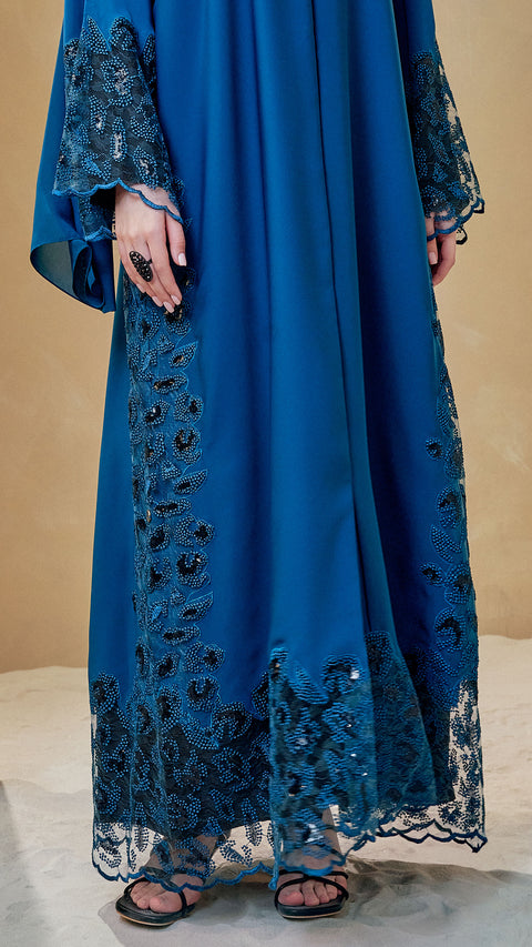 Indah Teal Blue Abaya
