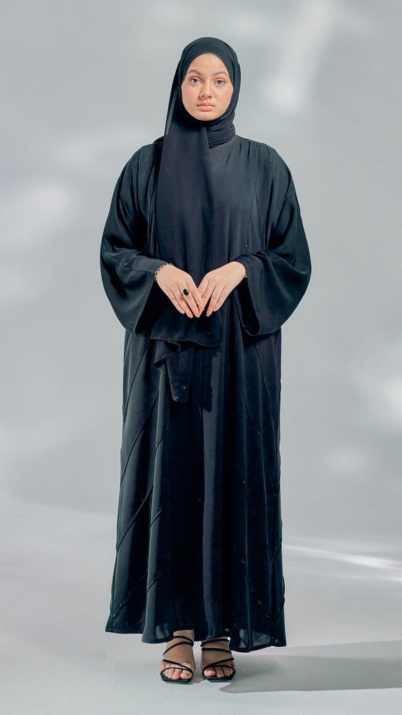 Korean Nidha Irdina Obsidian Black Abaya