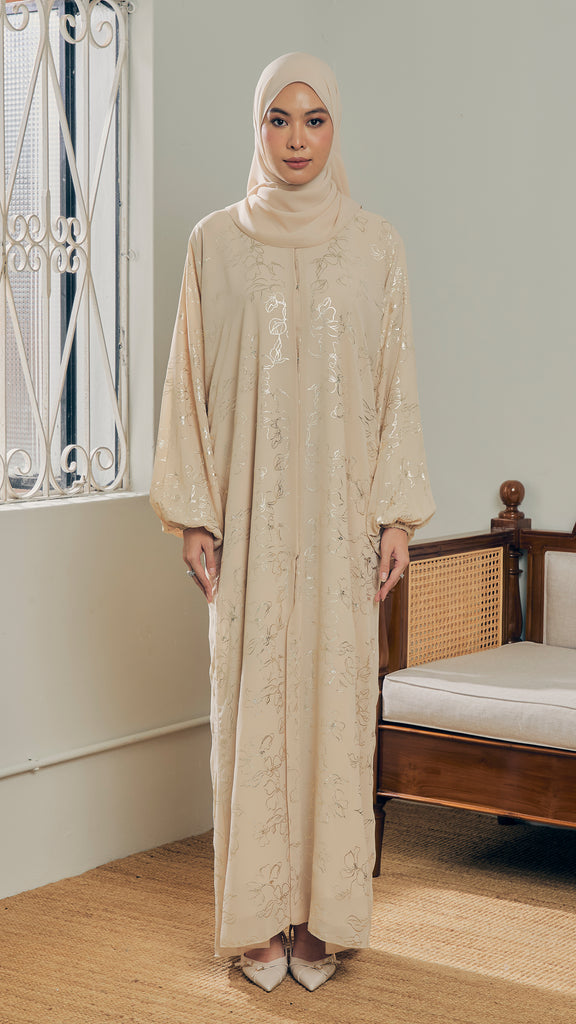 Korean Chiffon Isfara Buttercream Abaya