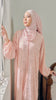 Korean Chiffon Isfara Coral Peach Abaya
